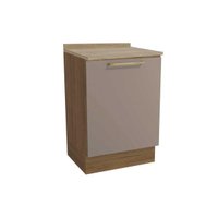 Balcão Cozinha p/ Cooktop c/ Tampo Botanic M629 c/ 1 Porta 60cm Nogueira/Fendi/Nogueira - Kappesberg