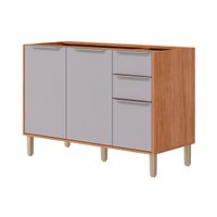 Gabinete de Cozinha Modulado Balcão Esplêndida c/ 3 Portas e 2 Gavetas s/Tampo 120cm Cinamomo/Platina - MGM