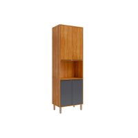 Torre Quente de Cozinha Paneleiro Divina c/ 4 Portas e 1 Nicho p/ Forno 70 cm Cinamomo/Titanium - MGM