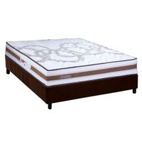Conjunto Box Casal: Colchão Espuma Paropas D45 Resiste Hotel DouFace + Base CRC Suede Brown (138x188)