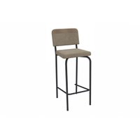 Banqueta Sala de Jantar Fiji 1B712PRF Aço 1 Un Preto/Linho Compose Bege - Kappesberg