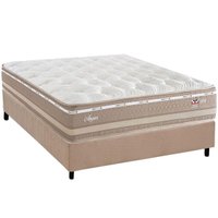 Cama Box Baú Casal: Colchão Molas Ensacadas Herval Maxspring Angres + Base CRC Suede Clean (138x188)