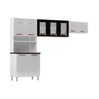 Cozinha Modulada Telasul Mirage New Mirage Aço 3 Peças (2 Aéreos + 1 Paneleiro) CZC40 Branco/Preto-Telasul