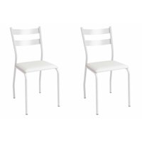 Kit 2 Cadeiras de Cozinha Bali 2C141BR Aço 2 Un Branco/Corano Branco - Kappesberg