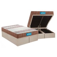 Cama Box Baú Queen: Colchão Anatômico Probel D33 Guarda Costas PróIntense Plus + Base CRC Suede Clean (158x198)