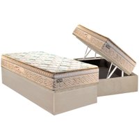 Conjunto Box Baú Solteiro: Colchão Molas Paropas Ensacadas Eco Bamboo + Base CRC Courano Clean (88x188)