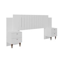 Painel Cama Box Madeirado Casal/Quenn Genova c/ 2 Mesas e 4 Gavetas Branco - Panan