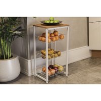 Balcão Fruteira Cozinha Crome Indrustrial LI035 Canela/Branco - Kappesberg