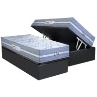 Conjunto Box Baú Solteiro: Colchão Molas Paropas Ensacadas Like + Base CRC Suede Gray (88x188)