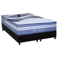 Conjunto Box King: Colchão Molas Paropas Ensacadas La Confort + Base CRC Suede Black (193x203)