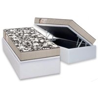 Conjunto Box Baú Solteiro: Colchão Espuma Ortobom D26 Physical Ultra Resistente + Base CRC Courano White (88x188)