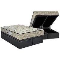 Cama Box Baú King: Colchão Espuma D33 Paropas AG65 Max Sono Clean + Base CRC Suede Gray (193x203)