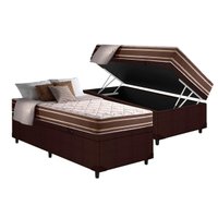 Conjunto Box Baú Solteiro: Colchão Molas D Angelis Anjos Ensacadas Duo Sono + Base CRC Courano Brown (88x188)