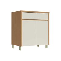 Módulo Cozinha Nesher Condessa Balcão c/ Tampo Condessa c/ 2 Portas e 1 Gaveta 80cm Carvalho/Cinza-Nesher