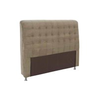 Painel de Cama Box Estofada King Dama Plus Suede Marrom Taupe - Simbal