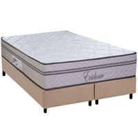 Cama Box King: Colchão Molas MasterPocket Ensacadas Paropas Evidence + Base CRC Suede Clean (193x203)