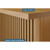 Balcão Ilha Cozinha Gourmet Princesa c/ 2 Portas e 3 Gavetas 200cm Freijo/Off White - Nesher