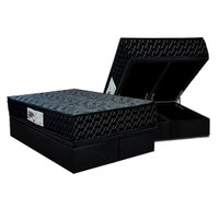 Cama Box Baú Queen: Colchão Ortopédico Paropas AG65 Prime Gold Black + Base CRC Suede Black (158x198)