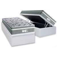Conjunto Box Baú Solteiro: Colchão Molas Probel Ensacadas ProDormir Evolution + Base CRC Courano White (88x188)