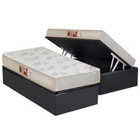 Conjunto Box Baú Solteiro: Colchão Espuma Castor D33 Sleep Max Relax + Base CRC Suede Gray(88x188)