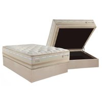 Conjunto Box Baú Casal: Colchão Molas Herval Maxspring Koln + Base CRC Suede Clean (138x188)