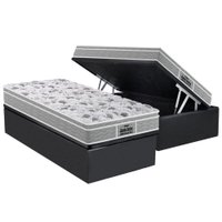 Cama Box Baú Solteiro: Colchão Espuma Probel D45 / EP Guarda Costas PróExtreme Plus + Base CRC Suede Gray(88x188)