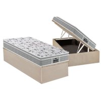 Cama Box Baú Solteiro: Colchão Anatômico Probel D45 Guarda Costas PróExtreme Plus + Base CRC Suede Clean (88x188)