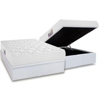 Conjunto Box Baú Casal: Colchão Espuma Herval D45 New Top + Base CRC Linhão White (138x188)