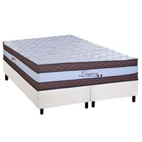 Cama Box King: Colchão Molas Ensacadas Paropas Legacy White + Base CRC Corano White (193x203)