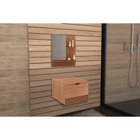 Armário c/ Balcão Banheiro Suspenso BN3613 s/ Cuba 60cm e Espelho BN3614 Amêndoa - Tecno Mobili