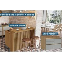 Módulo Cozinha Nesher Rainha c/ 1 Porta e 4 Gavetas 120cm Freijó - Nesher