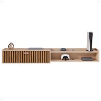 Rack Suspenso 1.8 Estante Home Supremo Tv Smart 55 60 65 70 Pol. 1 Porta Nicho Puxador Concha Sala Quarto Fendi/Ripado Rack Suspenso 1.8 Estante Home Supremo Tv Smart 55 60 65 70 Pol. 1 Porta Nicho Puxador Concha Sala Quarto Fendi/Ripado