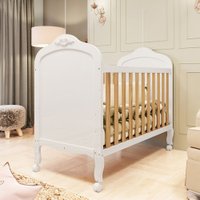 Berço Americano 3 em 1 Elô 100% Mdf Branco Brilho/Amêndoa - Móveis Peroba