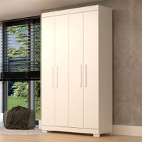 Guarda-Roupa Solteiro Lana 4 Portas 2 Gavetas 100% Mdf Branco - Acp Móveis