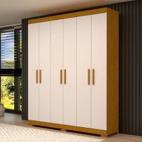 Guarda-Roupa Casal Lana 6 Portas 2 Gavetas 100% Mdf Cinamomo/Off White - Acp Móveis
