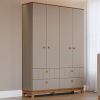 Guarda-Roupa de Bebê Biscoito 4 Portas 4 Gavetas Fendi/Nature - Permóbili Guarda-Roupa de Bebê Biscoito 4 Portas 4 Gavetas Fendi/Nature - Permóbili