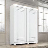 Guarda-Roupa Solteiro Ayla 2 Portas 2 Gavetas 100% Mdf Branco - Acp Móveis