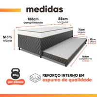 Cama Bibox Solteiro Ortopédica com Cama Auxiliar Conjugada 88x188x51cm Dani - Cinza Cama Bibox Solteiro Ortopédica com Cama Auxiliar Conjugada 88x188x51cm Dani - Cinza