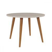 Mesa de Madeira Dani com Vidro Madeira/Off White - Cimol