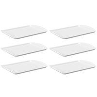 Jogo 6 Bandejas Para Servir Branca 34,7x23,5cm Plástico Coza Uno Horeca Fast Food