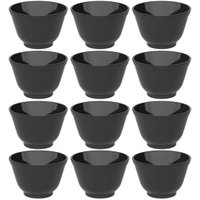 Jogo 12 Cumbucas Bowl Coza Uno 450ml Tigela Preta Plástico Salada Açaí Cereais Sobremesas