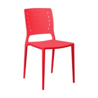 Cadeira Empilhável Saturno Vermelho Pastel em Polipropileno Acrilys