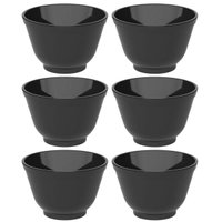 Kit 6 Cumbucas Bowl 450ml Tigela Preta de Plástico Sobremesa Açaí Cereais Salada Coza Uno