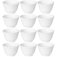 Kit 12 Tigelas Bowl 450ml Plástico Branco Cumbucas Porções Açaí Coza Uno Bares Restaurantes