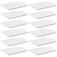 Conjunto 12 Bandejas Para Servir 34,5x23,5cm Plástico Branca Coza Uno Horeca