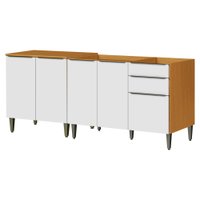 Balcao Para Pia 120 cm E Balcao com Tampo 70 cm Cinamomo Branco ARMoveis