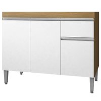 Balcao Para Pia Sem Tampo 118 cm Tatiane Amendoa Branco REAJL Moveis