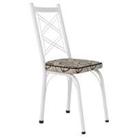 Cadeira Tubular Europa 143 Branco Assento Madeira Cedro ARTEF
