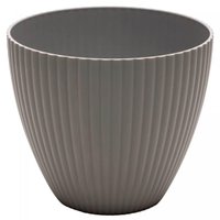 Vaso Para Flor Cachepot Névoa Cinza Plástico Lyor 17cx15cm Jardim Plantas