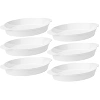 Conjunto 6 Travessas Tigela Oval Branca 800ml Plástico Coza Uno Servir Buffet Eventos Restaurantes